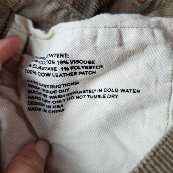 Purple Brand Jeans Mens 34x34 Brown Button Fly Corduroy Paisley Print Skinny - Picture 15 of 16